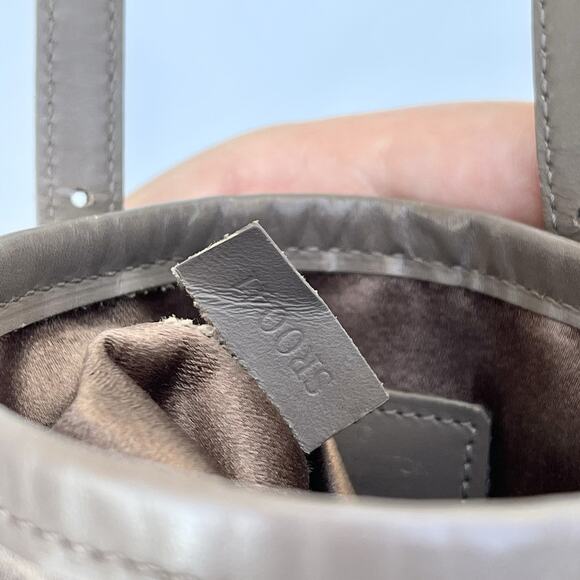 Louis Vuitton Bucket Bag Satchel Gray Satin Mini Handbag Silver Hardware Rare - Picture 11 of 13